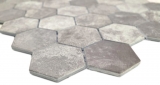 Hexagonale Sechseck Mosaik Fliese Keramik Zementoptik dunkelgrau Mosaikfliese Wand Fliesenspiegel Kche Bad WC - MOS11H-0026