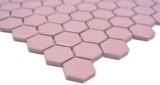 Hexagonale Sechseck Mosaik Fliese Keramik mini altrosa glnzend Mosaikfliese Wand Fliesenspiegel Kche Bad Kchenfliese - MOS11H-1111