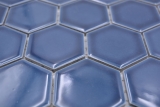 Hexagonale Sechseck Mosaik Fliese Keramik blaugrn glnzend Mosaikfliese Wandfliese Fliesenspiegel Kche Badfliese - MOS11H-0504