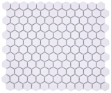 Hexagonale Sechseck Mosaik Fliese Keramik mini wei R10B Duschtasse Bodenfliese Mosaikfliese Rutschhemmend Badfliese - MOS11H-0101-R10