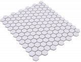 Hexagonale Sechseck Mosaik Fliese Keramik mini wei R10B Duschtasse Bodenfliese Mosaikfliese Rutschhemmend Badfliese - MOS11H-0101-R10