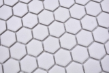 Hexagonale Sechseck Mosaik Fliese Keramik mini wei R10B Duschtasse Bodenfliese Mosaikfliese Rutschhemmend Badfliese - MOS11H-0101-R10