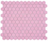 Hexagonale Sechseck Mosaik Fliese Keramik mini altrosa R10B Duschtasse Bodenfliese Mosaikfliese Rutschhemmend Badfliese - MOS11H-1111-R10