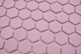 Hexagonale Sechseck Mosaik Fliese Keramik mini altrosa R10B Duschtasse Bodenfliese Mosaikfliese Rutschhemmend Badfliese - MOS11H-1111-R10