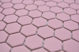 Hexagonale Sechseck Mosaik Fliese Keramik mini altrosa R10B Duschtasse Bodenfliese Mosaikfliese Rutschhemmend Badfliese - MOS11H-1111-R10