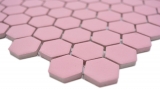 Hexagonale Sechseck Mosaik Fliese Keramik mini altrosa R10B Duschtasse Bodenfliese Mosaikfliese Rutschhemmend Badfliese - MOS11H-1111-R10