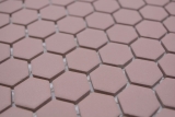 Hexagonale Sechseck Mosaik Fliese Keramik mini klinkerrot R10B Duschtasse Bodenfliese Mosaikfliese Rutschsicher Bad - MOS11H-0900-R10