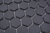 Hexagonale Sechseck Mosaik Fliese Keramik mini schwarz R10B Duschtasse Bodenfliese Mosaikfliese Rutschhemmend Bad WC - MOS11H-0003-R10