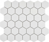 Hexagonale Sechseck Mosaik Fliese Keramik wei R10B Duschtasse Bodenfliese Mosaikfliese Rutschsicher Badfliese WC - MOS11H-0111-R10