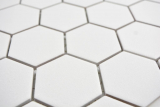 Hexagonale Sechseck Mosaik Fliese Keramik wei R10B Duschtasse Bodenfliese Mosaikfliese Rutschsicher Badfliese WC - MOS11H-0111-R10