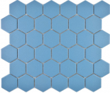 Handmuster Keramik Mosaik Hexagon blaugrn R10B Duschtasse Bodenfliese Mosaikfliese  Kche Bad Boden MOS11H-0451-R10_m