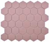 Hexagonale Sechseck Mosaik Fliese Keramik klinkerrot R10B Duschtasse Bodenfliese Mosaikfliese Rutschsicher Wandfliese - MOS11H-0099-R10