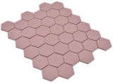 Hexagonale Sechseck Mosaik Fliese Keramik klinkerrot R10B Duschtasse Bodenfliese Mosaikfliese Rutschsicher Wandfliese - MOS11H-0099-R10