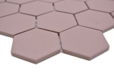 Hexagonale Sechseck Mosaik Fliese Keramik klinkerrot R10B Duschtasse Bodenfliese Mosaikfliese Rutschsicher Wandfliese - MOS11H-0099-R10