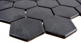 Hexagonale Sechseck Mosaik Fliese Keramik schwarz R10B Duschtasse Bodenfliese Mosaikfliese Rutschsicher Bad Kche - MOS11H-0303-R10