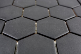 Hexagonale Sechseck Mosaik Fliese Keramik schwarz R10B Duschtasse Bodenfliese Mosaikfliese Rutschsicher Bad Kche - MOS11H-0303-R10