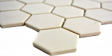 Hexagonale Sechseck Mosaik Fliese Keramik hellbeige unglasiert rutschsicher Bodenfliese Duschtasse Wand - MOS11B-1202-R10