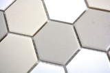 Hexagonale Sechseck Mosaik Fliese Keramik wei hellbeige schlammbraun unglasiert rutschsicher Bodenfliese Duschtasse - MOS11B-1122-R10