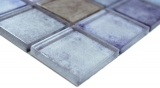 Glasmosaik Mosaikfliesen pastell blau violett cream changierend Wand Fliesenspiegel Kche Bad