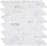 selbstklebende Verbund Mosaikstbchen Naturstein weiss mit Carrara Fliesenspiegel Kche Wand Optik MOS200-M22