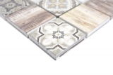 Mosaikfliese Patchwork hellbeige beige Mosaikfliese Wand Fliesenspiegel Holzoptik Bad MOS160-w100