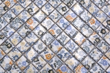 Handmuster Mosaikfliese Retro Vintage Keramik wei bunt Blumen Fliesenspiegel MOS18C-1401_m