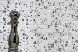 Handmuster Mosaikfliese Retro Vintage Keramik wei blaue Blume Kchenrckwand MOS18D-1404_m