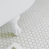 Handmuster Mosaik Fliese Keramik Hexagon wei matt Wand Dusche Fliesenspiegel Wandfliesen MOS11A-0111_m