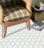 Handmuster Mosaik Fliese Keramik Hexagon wei matt Wandfliesen Badfliese MOS11B-0111_m