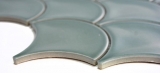 Handmuster Mosaik Fliese Keramik Fcher petrol glnzend Fliese WC Badfliese MOS13-FS18_m