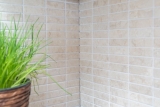 Handmuster Mosaik Fliese Keramik Stbchen Steinoptik hellbeige Fliesenspiegel Kche MOS24-STSO45_m