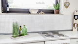 Handmuster Mosaikfliese Keramik WEISS GLNZEND Wand Fliesenspiegel Kche Dusche MOS18-0102_m