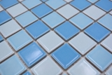 Handmuster Schwimmbadmosaik Mosaikfliese Keramik blau mix glnzend BAD Duschwand MOS18-0406_m