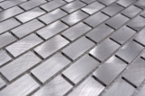 Handmuster Mosaik Fliese Aluminium silber Brick Aluminium alu Fliesenspiegel Kche MOS48-0204_m