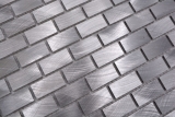 Handmuster Mosaik Fliese Aluminium silber Brick Aluminium alu Fliesenspiegel Kche MOS48-0204_m