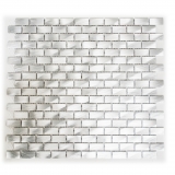 Handmuster Mosaik Fliese Aluminium silber Brick Aluminium alu Fliesenspiegel Kche MOS48-0204_m