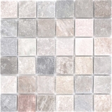 Handmuster Mosaik Fliese Quarzit Naturstein Quarzit beige Kchenrckwand Spritzschutz grau MOS36-0204_m