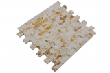 Handmuster Mosaik Steinwand Marmor Naturstein Brick Splitface sunny beige 3 D MOS42-X3D46_m