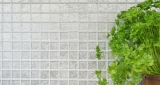 Handmuster Mosaikfliese Transluzent Glasmosaik Crystal silber Struktur BAD WC Kche WAND MOS68-4SB11_m