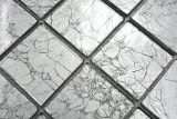 Handmuster Mosaikfliese Transluzent Glasmosaik Crystal silber Struktur BAD WC Kche WAND MOS68-4SB21_m