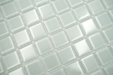 Handmuster Mosaikfliese Transluzent wei mit grnstich Glasmosaik Crystal BAD WC MOS60-0102_m