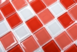 Handmuster Mosaikfliese Transluzent wei rot Glasmosaik Crystal wei rot BAD WC Kche WAND MOS62-0904_m