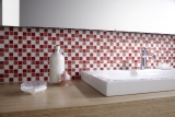 Handmuster Mosaikfliese Transluzent wei rot Glasmosaik Crystal wei rot BAD WC Kche WAND MOS62-0904_m