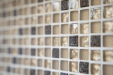 Handmuster Mosaikfliese Transluzent beige Glasmosaik Crystal Resin beige beige matt MOS92-1207_m