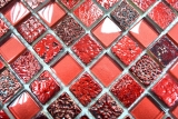 Handmuster Mosaikfliese Fliesenspiegel Transluzent rot Glasmosaik Crystal Resin rot BAD WC Kche WAND MOS82-0906_m