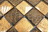 Handmuster Mosaikfliese Fliesenspiegel Transluzent gold Glasmosaik Crystal Resin Optik gold MOS88-8OP7_m