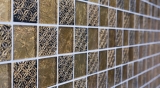 Handmuster Mosaikfliese Fliesenspiegel Transluzent gold Glasmosaik Crystal Resin Optik gold MOS88-8OP7_m