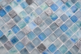 Handmuster Mosaikfliese Fliesenspiegel Transluzent grnblau Glasmosaik Crystal Stein Cream grnblau MOS92-XCR1501_m