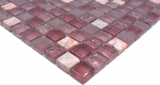Handmuster Mosaikfliese Transluzent rosa Glasmosaik Crystal Stein rosa BAD WC Kche WAND MOS92-1002_m
