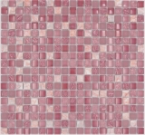 Handmuster Mosaikfliese Transluzent rosa Glasmosaik Crystal Stein rosa BAD WC Kche WAND MOS92-1002_m